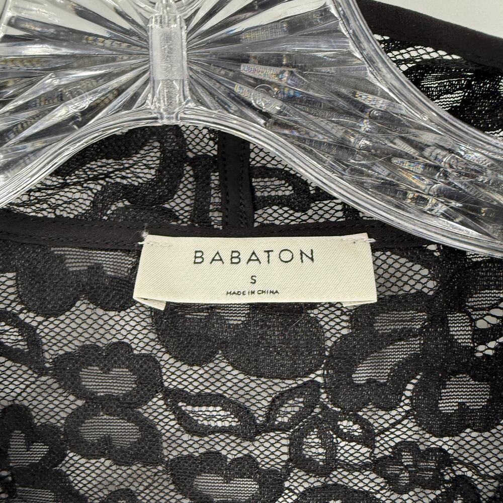 Babaton Black Sheer Lace Floral Blouse Goth Coquette Y2K Top S - Picture 4 of 8